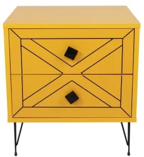 Nočný stolík LUNA 55x50 cm žltá