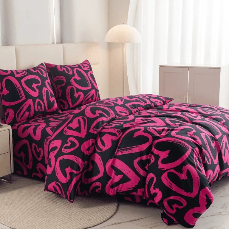 Obliečky z mikrovlákna AMORYS ružové Rozmer obliečky: 2 ks 70 x 80 cm | 160 x 200 cm