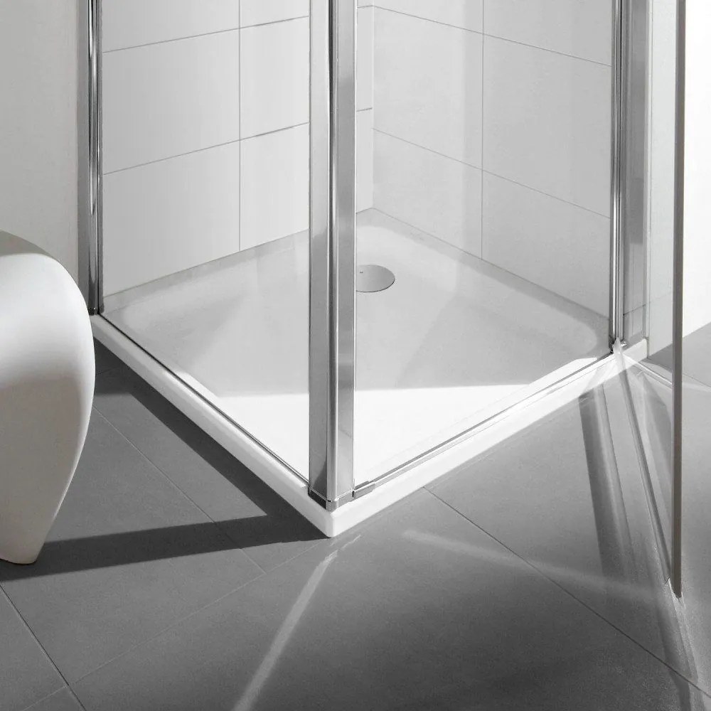 VILLEROY &amp; BOCH O.novo štvorcová sprchová vanička akrylátová, štandardný model, protišmyk VilboGrip (C), 1000 x 1000 x 60 mm, biela alpská, UDA1006DEN1GV-01