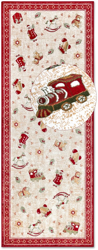 Villeroy & Boch Koberec behúň Toy's delight so strihaným vlasom 106217 Red, Multicolor, 80x200, červená, obývacia izba