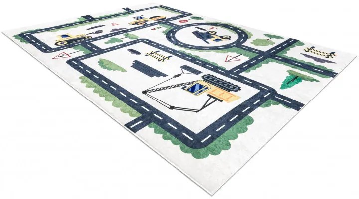 Detský kusový koberec Bambino 2223 Streets cars cream, 160x220, béžová, detská izba, Dywany Łuszczów