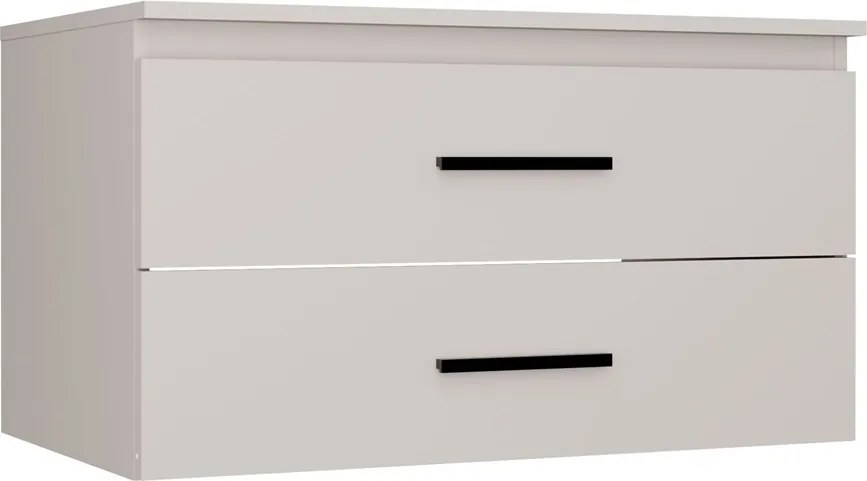 Závěsná skříňka pod umyvadlo s deskou NEL 2S 80 cm kašmírová