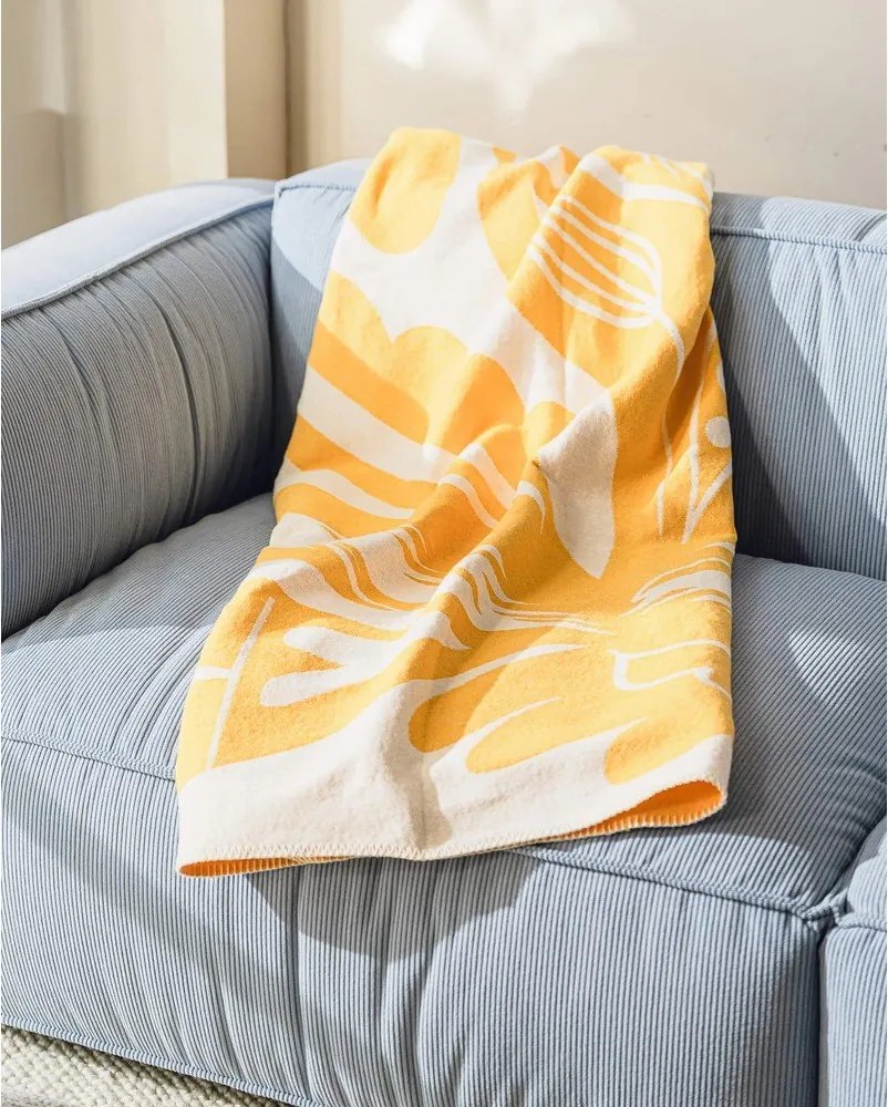 Žltá deka 165x200 cm Lino – noo.ma