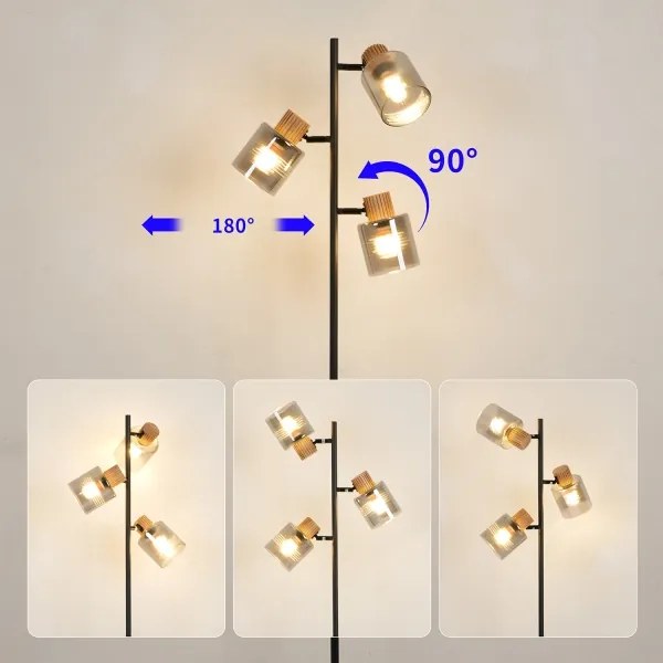 Brilagi - Stojacia lampa HYGGE 3xE14/15W/230V kaučukovník/dymová