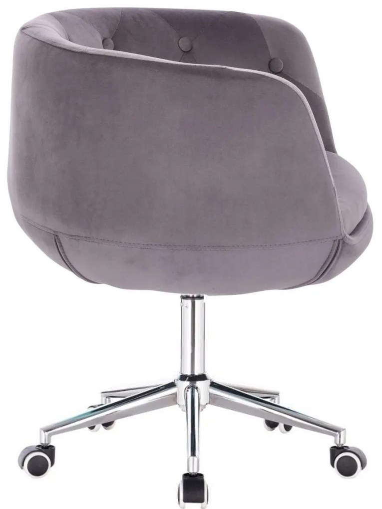 LuxuryForm DESIGN Kreslo MONTANA VELUR na striebornej podstave s kolieskami - sivé