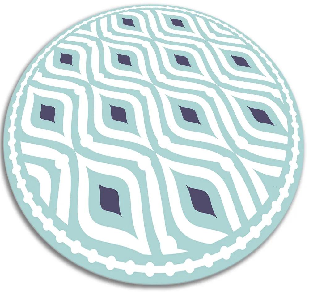 Módne guľatý vinylový koberec Módne guľatý vinylový koberec geometrické vlny