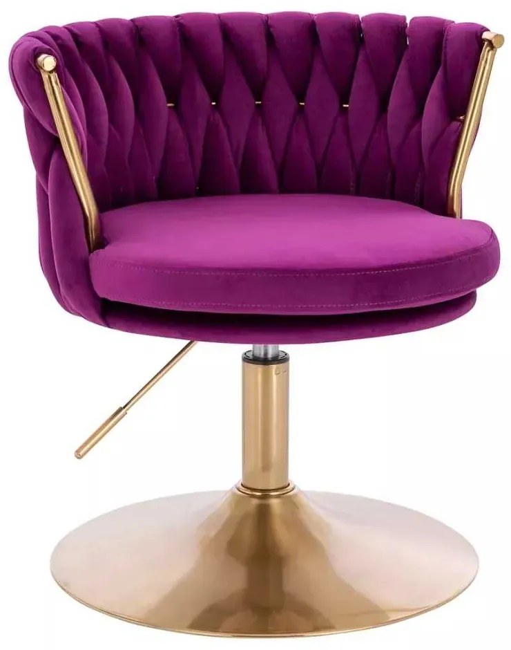 LuxuryForm DESIGN Stolička LYON VELUR na zlatom tanieri - fuchsia
