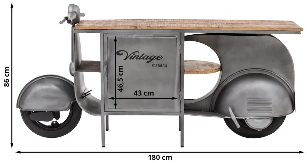 furniture-nabytek.cz - Masívna skrinka pod umývadlo Vanity z kovu a manga, lakovaná, strieborná