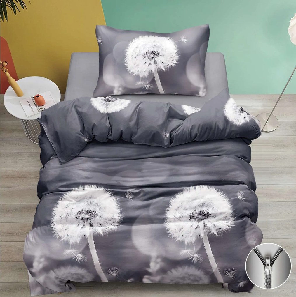 Bavlnené obliečky DANDELION TOUCH sivé Rozmer obliečky: 70 x 90 cm | 140 x 200 cm