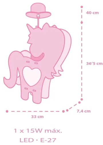 Dalber 41597 - Detský luster UNICORN 1xE27/15W/230V