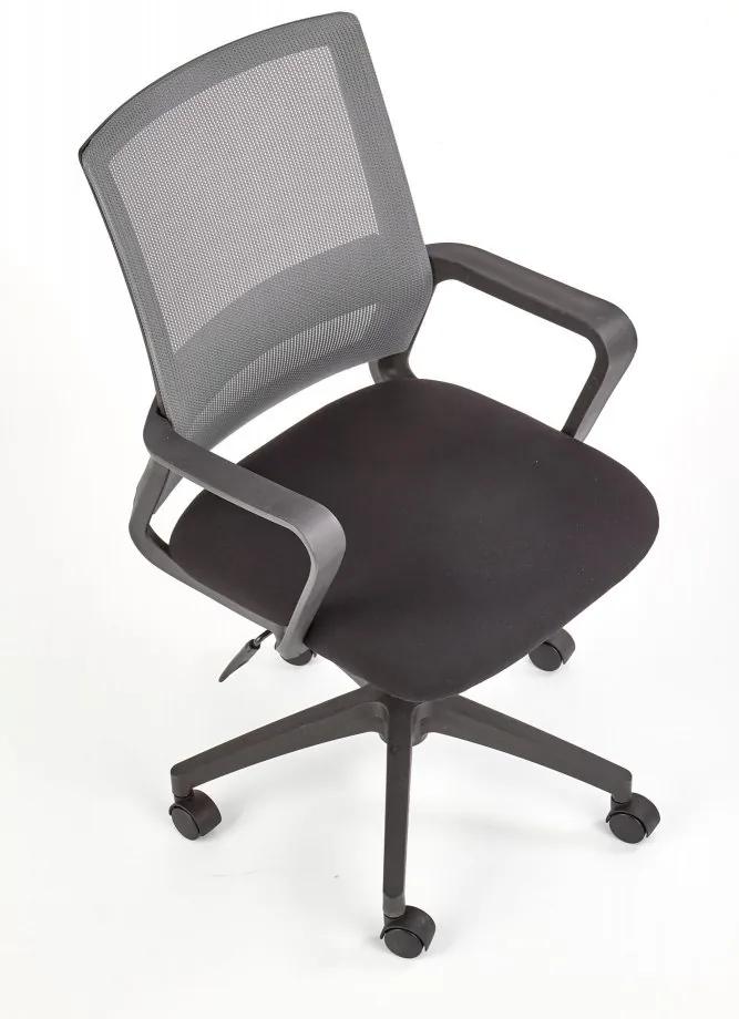 Kancelárska otočná stolička MAURO – sieťovina, čierna / šedá