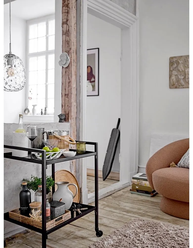 Závesné svietidlo v striebornej farbe so skleneným tienidlom ø 20 cm Baele – Bloomingville