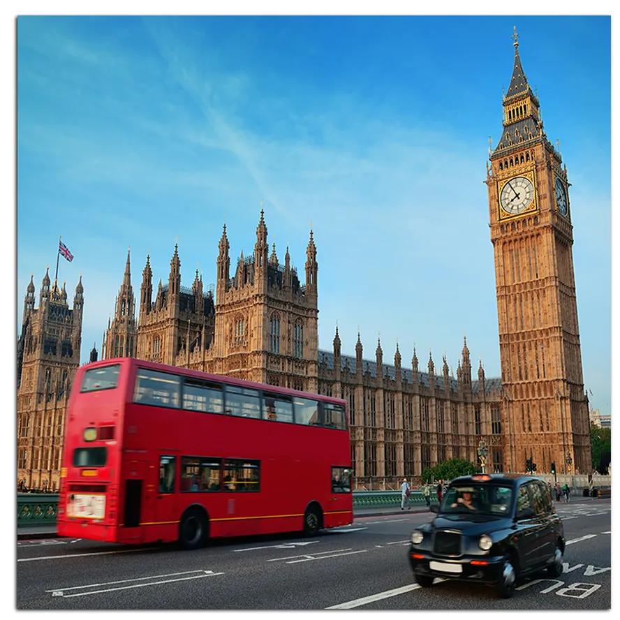 Obraz na plátne - Autobus v Londýne - štvorec 331A (50x50 cm)