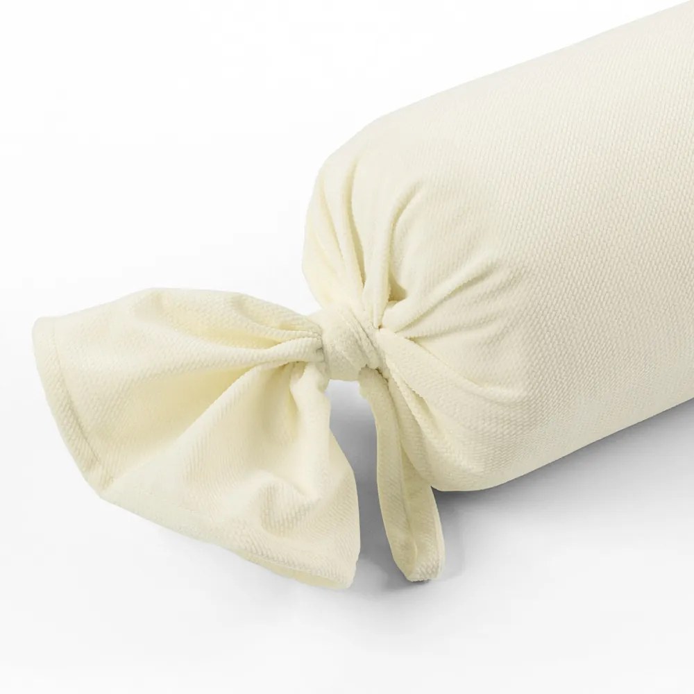 Biante Zamatový vankúš valec bonbon Velvet Brick SVB-203 Smotanový 15x60 cm