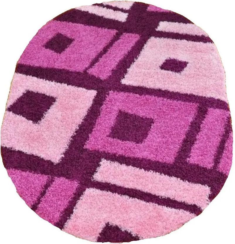 Kusový koberec Shaggy Loca Biagio fialový ovál, Velikosti 160x220cm