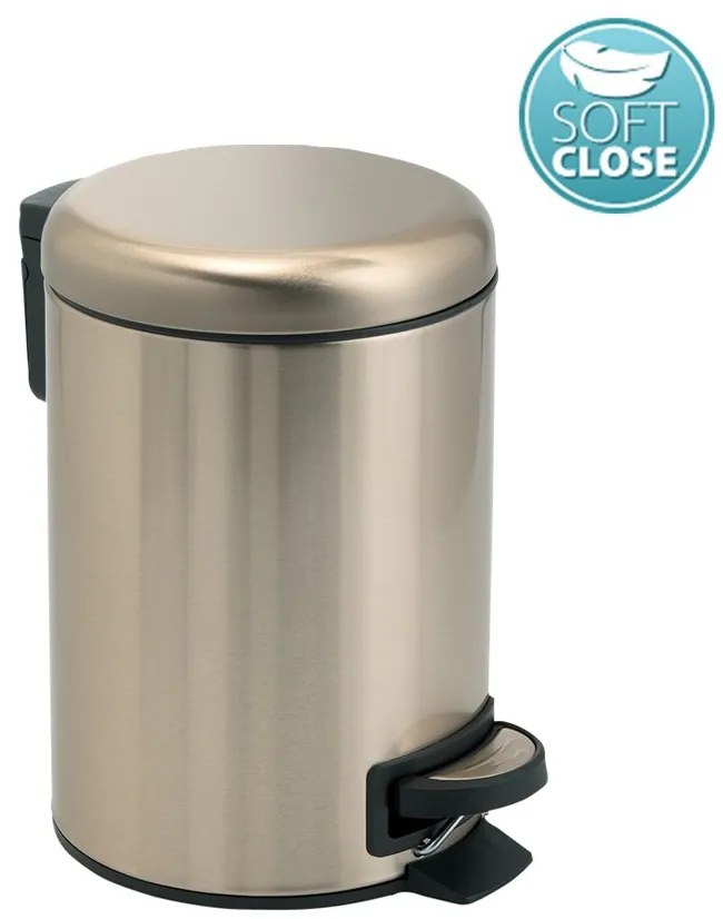 Gedy Gedy, POTTY Odpadkový koš 5l, Soft Close, zlatá matná, 330987