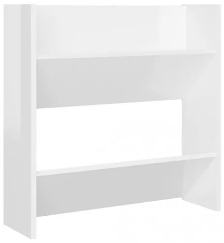 vidaXL Nástenné botníky 4 ks lesklé biele 60x18x60 cm drevotrieska-