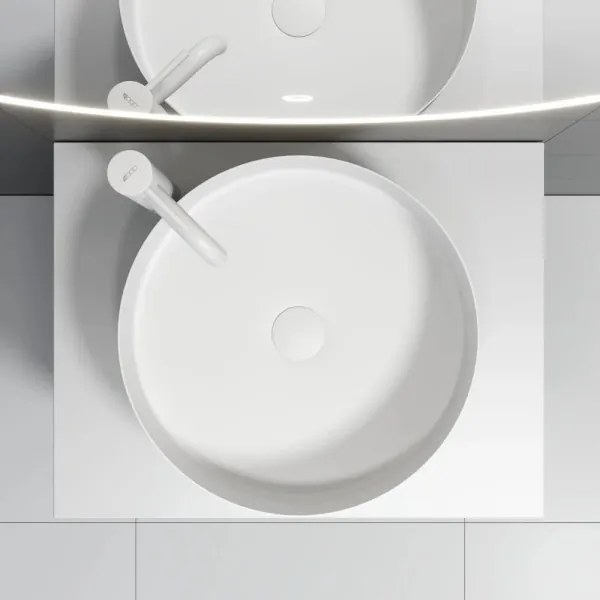 BATH DELUXE 06-040-16-01-00 - Umývadlo na dosku LJORDAL Ø 40 cm oceľ/biela