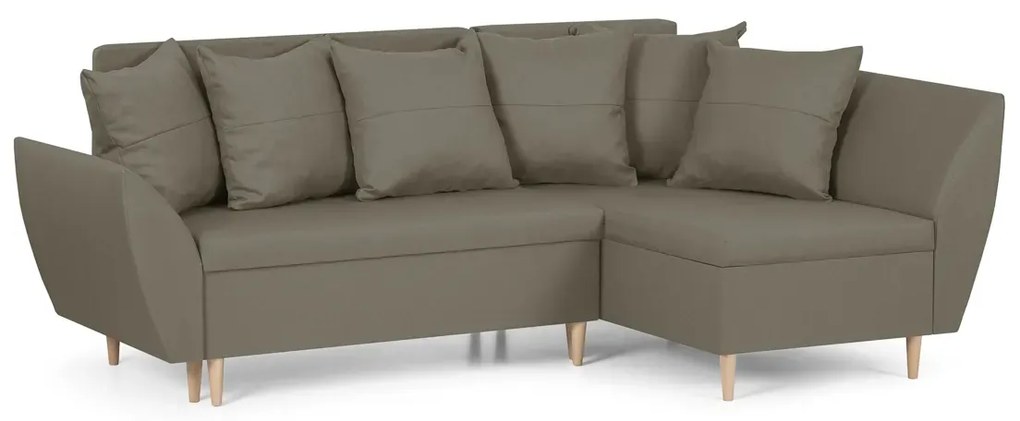 Rohová sedacia súprava s funkciou spania ALEX Hnedá