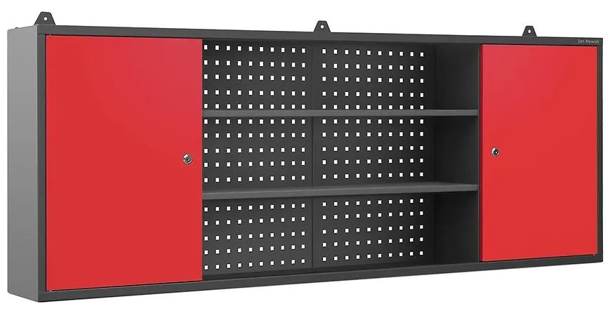 Závesná skrinka Leo antrcyt/červená