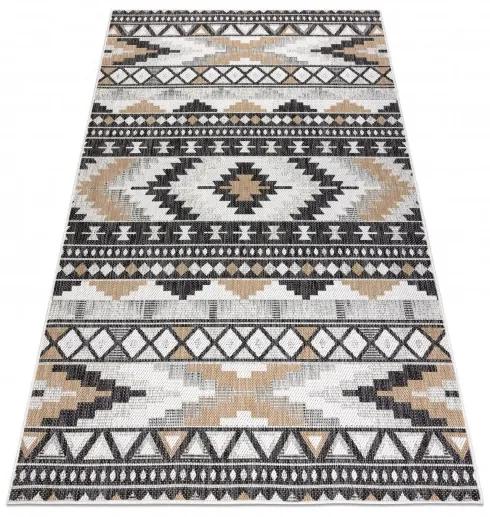 Dywany Łuszczów Kusový koberec Cooper Sisal Aztec 22235 ecru/black – na von aj na doma - 180x270 cm