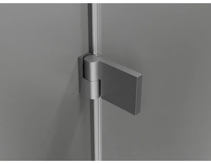 Mexen Lunar-B Duo výklopný sprchový kút 100 x 90 cm, číre sklo, brúsený grafit, 832-100L-090P-66-00