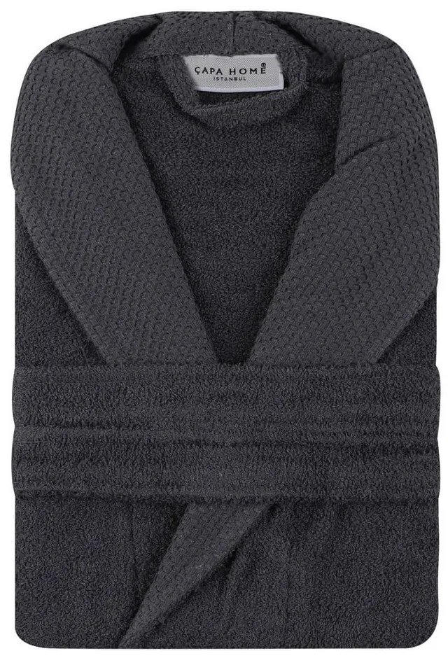 Antracitovosivý bavlnený župan veľkosť M Cappa – Foutastic