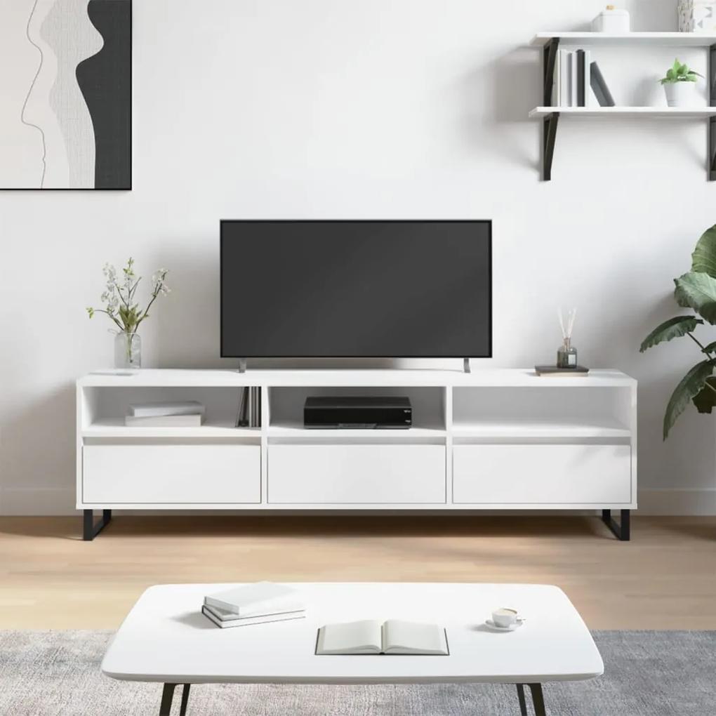 TV skrinka biela 150x30x44,5 cm kompozitné drevo 831300