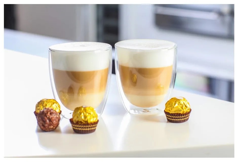 Dvojstenné/na latte sklenené hrnčeky v súprave 2 ks 320 ml Amo – Vialli Design