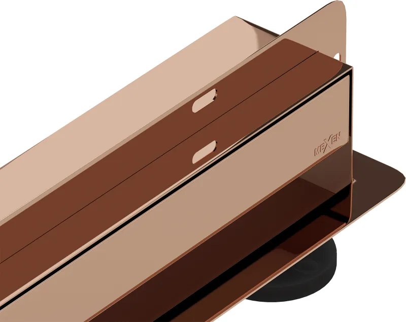 Mexen Flat Wall lineárny odtok 2v1 60 cm, ružové zlato - 1630060