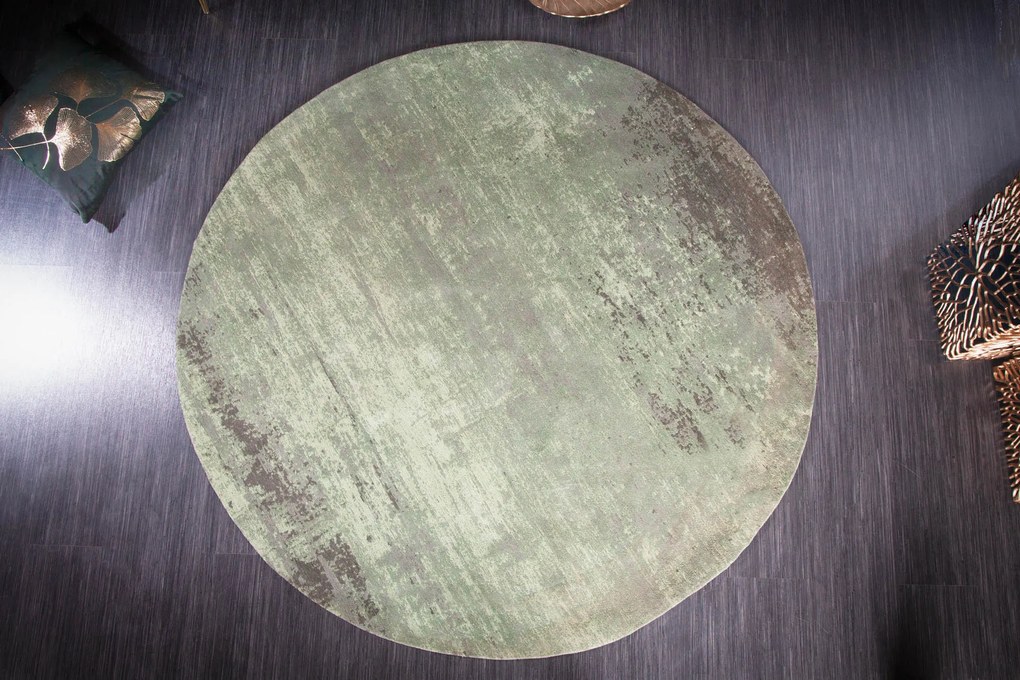 Koberec Modern Art 150cm okrúhly zelený béžový