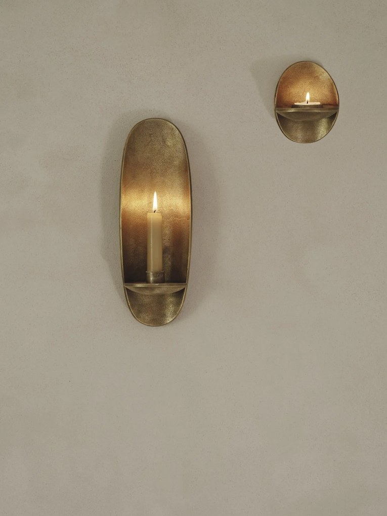 Ferm Living Nástenný svícen Agapé Brass