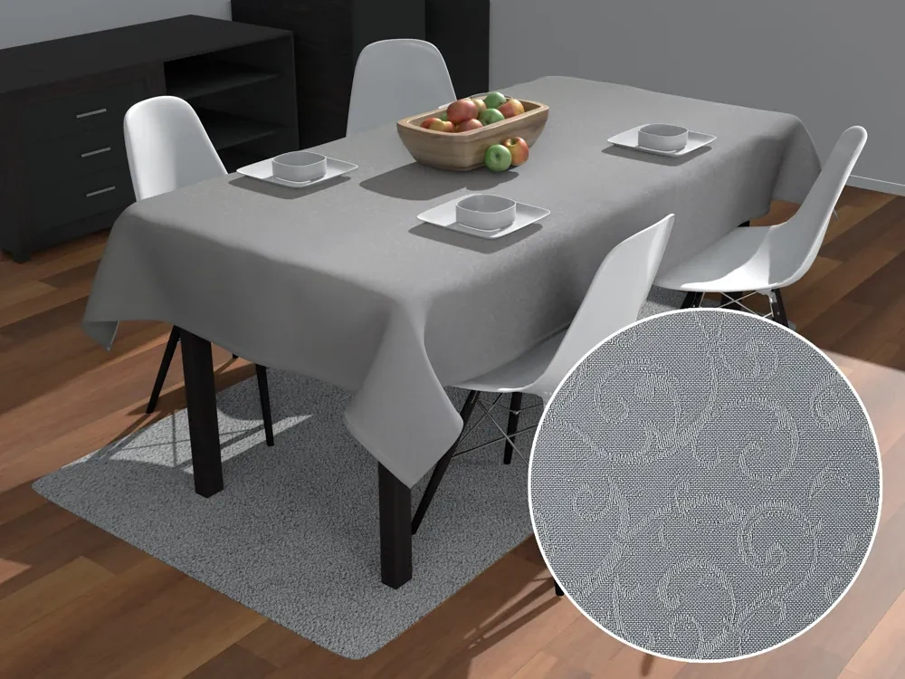 Biante Teflónový obdĺžnikový obrus TF-086 Ornamenty na sivom 140x220 cm