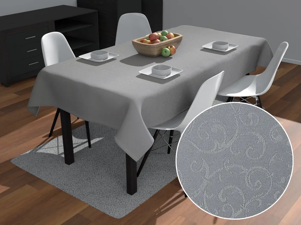 Biante Teflónový obdĺžnikový obrus TF-086 Ornamenty na sivom 60x100 cm