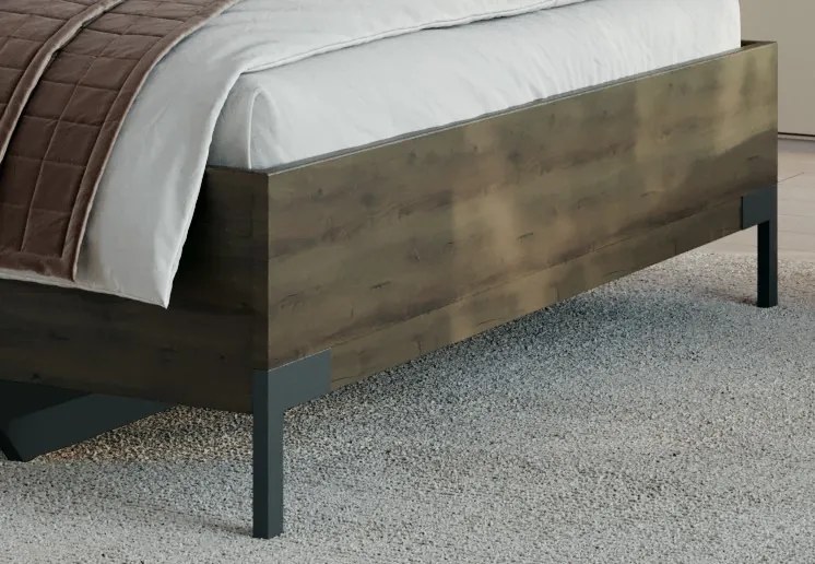 Posteľ s nočnými stolikmi Barea 180x200, béžová/dub atlantic