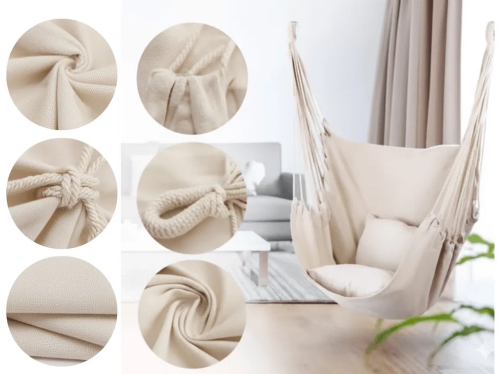 Béžové závesné kreslo DAGO