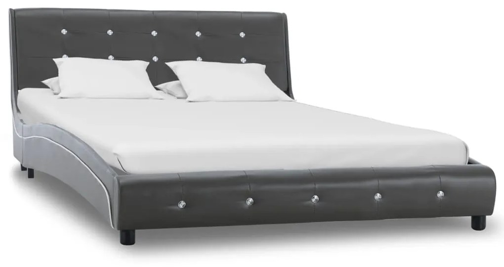 vidaXL Rám postele sivý umelá koža 120x200 cm