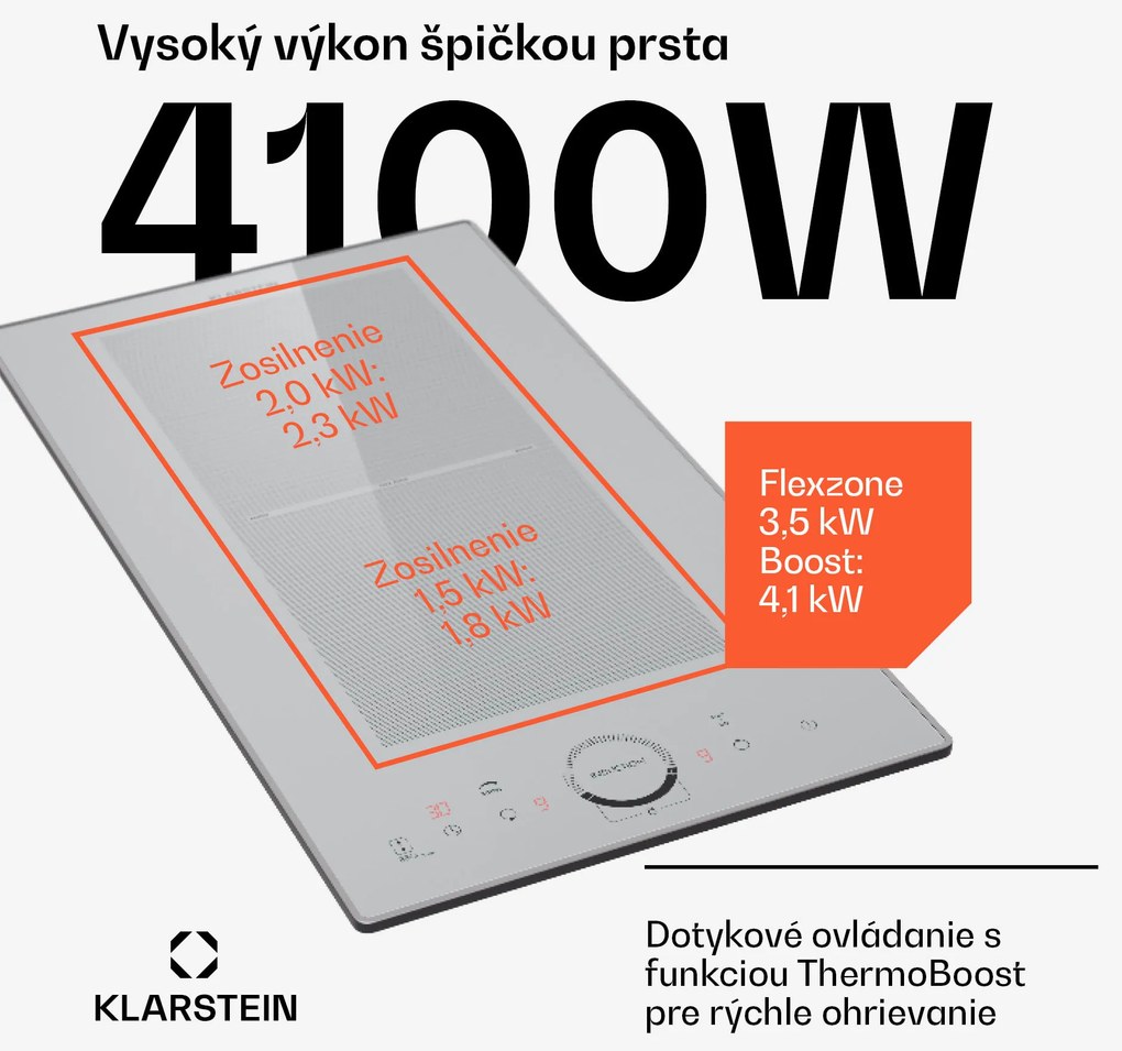 Klarstein Delicatessa Slim Domino, indukčná varná doska, 3500 W, časovač