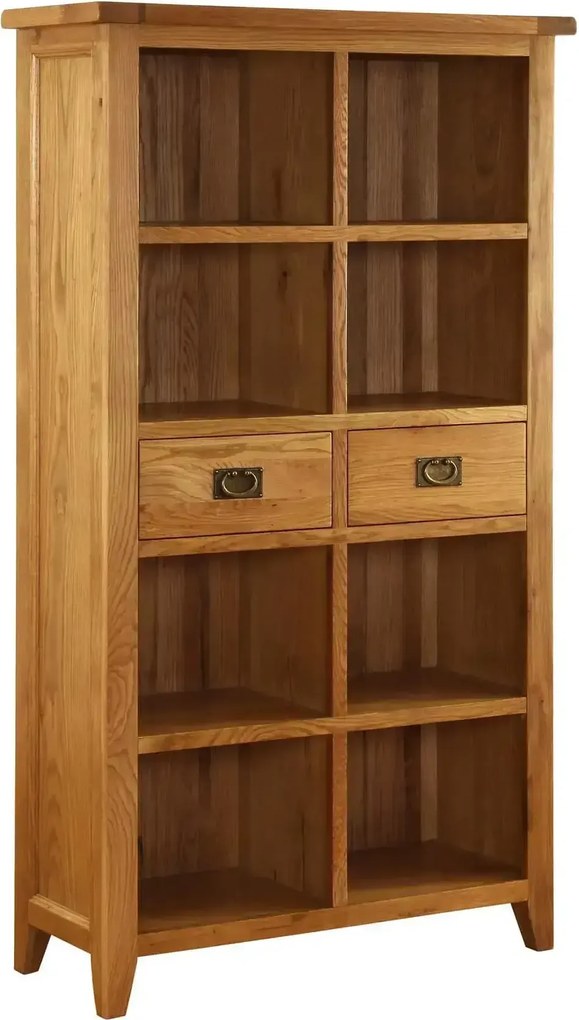 Masívna knižnica so zásuvkami, 100x40x180 cm