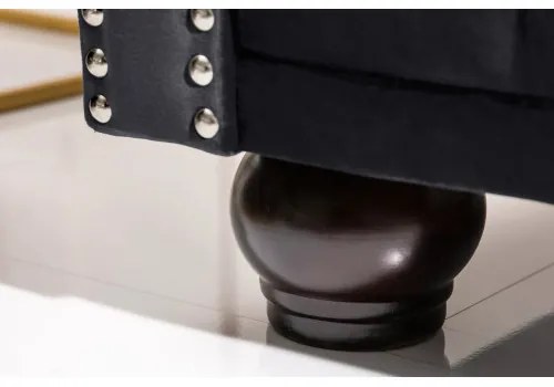 Sedacia súprava 40733 Chesterfield 3-sedenie Zamat Čierna  - Komfort-nábytok