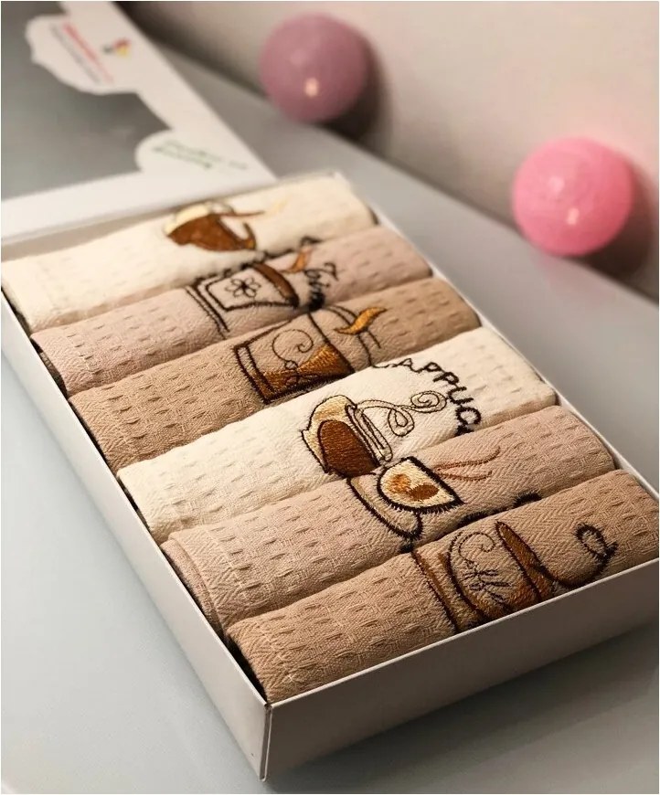 Utierky v darčekovom balení KÁVA set 6ks