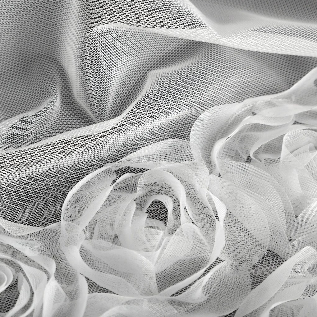 ZÁCLONA NA PÁSKE EVA MINGE ROSES4 400X160 CM BIELA