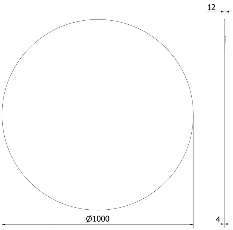 Mexen Alto, okrúhle kúpeľňové zrkadlo 100 cm, 9853-100-100-000-00