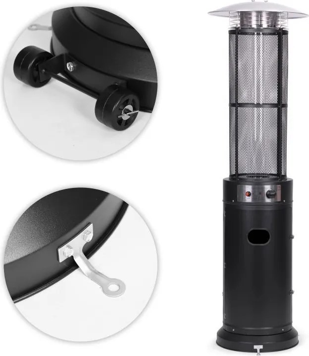 Plynový ohrievač slnečníkov 11 kW na terasu, záhradu, redukčný kryt hadice