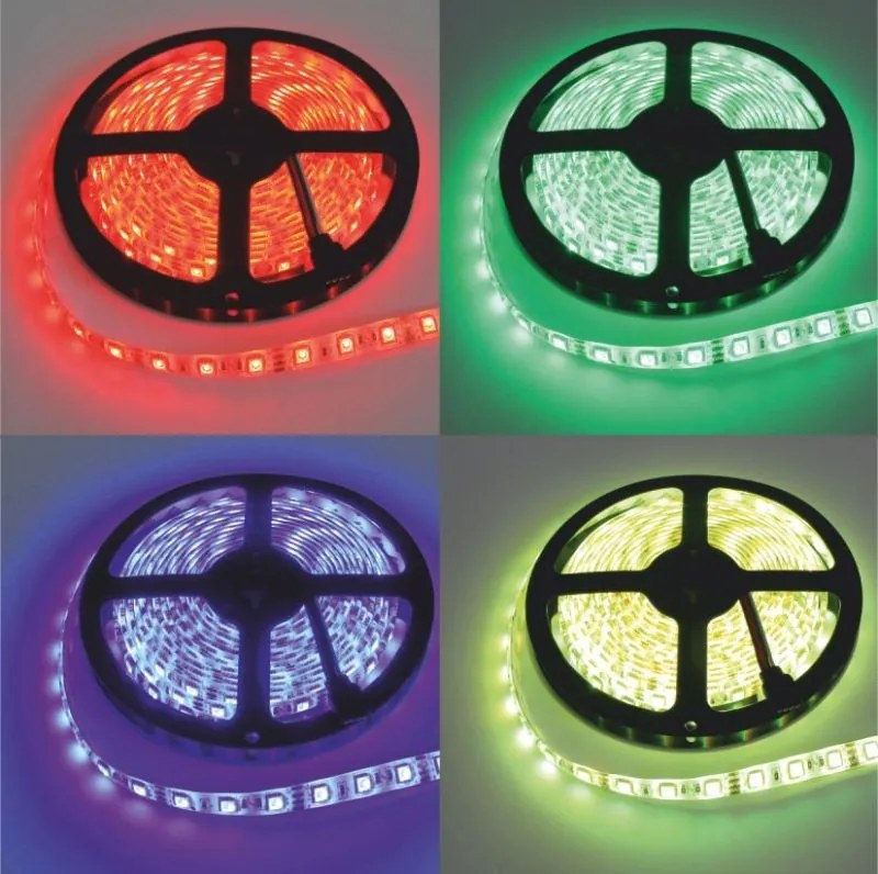 BERGE LED pásik - SMD 5050 - RGB - 5m - 30LED/m - 7,2 W/h - IP65 - s konektorom