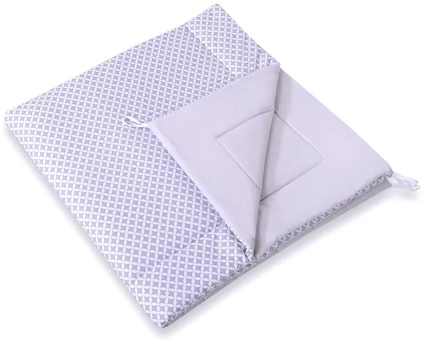 Bobono Stan Teepee pre deti + podložka na hranie + dekoratívne pierka - sivé kvety