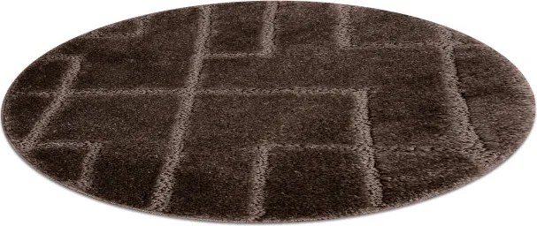 Kúpeľňový koberček SUPREME LINES línie, hnedý kruh