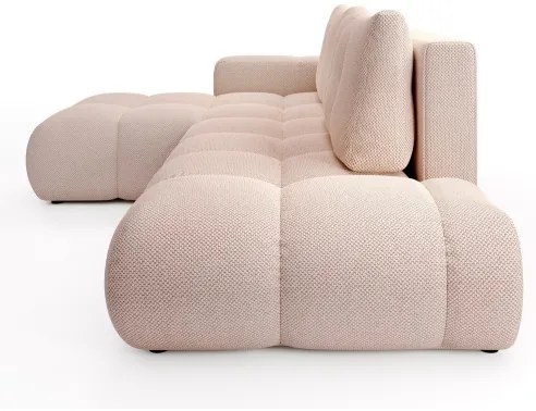 Rozkladacia rohová čalúnená sedacia súprava ALMADA v tvare L s úložným priestorom, ľavé prevedenie, ružová