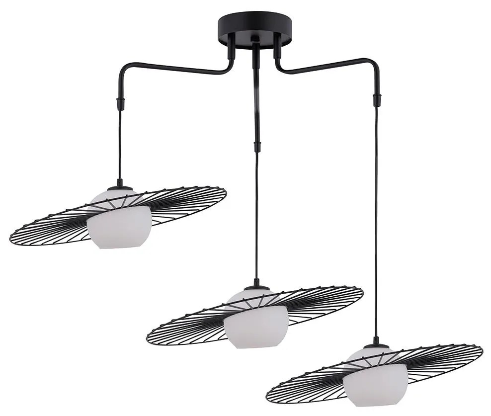 Luster na lanku SOL 3xE27/60W/230V čierna