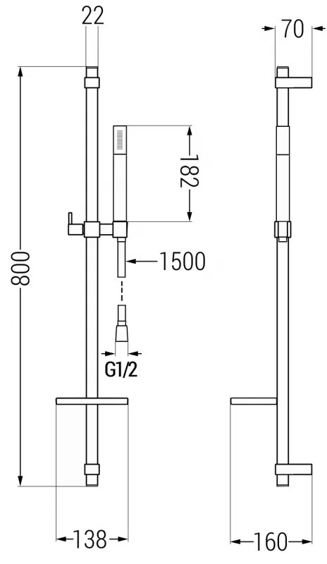 Mexen sprchový set DQ70, chróm, 785704581-00